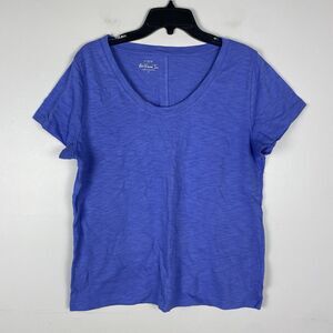 J Crew Factory Girlfriend Crewneck Short Sleeve Tee Shirt Sz L Royal Blue NEW